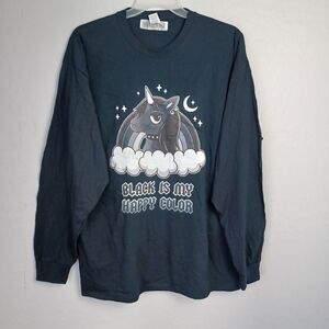 BLACK IS MY HAPPY COLOR Men's Shirt Long Sleeve 2XL BLACK